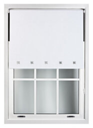 Furnished Blackout Roller Blinds With Square Eyelets And Metal Fittings- White Trimmable (W)230Cm (L)165Cm - thumbnail 2