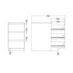 Wyld Haus Budapest Bedside Table, Concrete-Effect & White, 3 Drawers - thumbnail 9