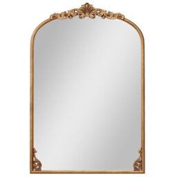 Costway Antiqued Gold Wall Mirror 90 Cm X 61 Cm Dramatic Arched Mirror-Gold - thumbnail 5