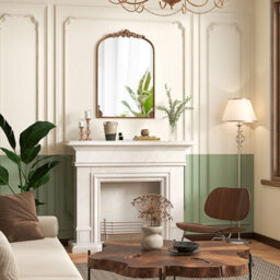 Costway Antiqued Gold Wall Mirror 90 Cm X 61 Cm Dramatic Arched Mirror-Gold - thumbnail 7