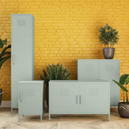Dorel Mission District Metal End Table With 1 Door Pale Green - thumbnail 5
