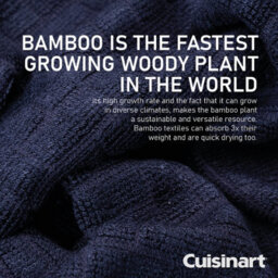 Cuisinart Professional Blue Rectangle Bamboo Cotton Sculpted Tea Towel 40 X 70Cm Pack Of 2 - thumbnail 3