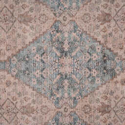 Loomed Blue Beige Vintage Pattern Distressed Living Area Rug 160X230Cm - thumbnail 6
