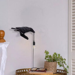 2-Pack Black Crow Wall Light Novelty Raven Bird Lamp With Adjustable Cable - thumbnail 3