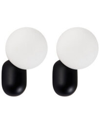Beliani Set Of 2 Black Resin Wall Lamps - thumbnail 3