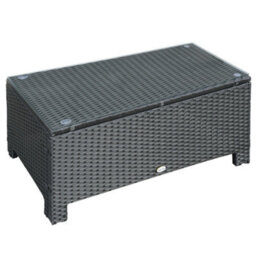 Wyld Haus Niyo Rectangular Black Rattan Outdoor Coffee Table With 5mm Tempered Glass Top, 85 X 50 X 39 Cm - thumbnail 2