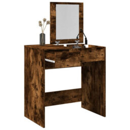 Berkfield Dressing Table With Mirror Smoked Oak 73X46.5X120 Cm - thumbnail 1