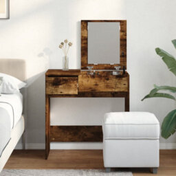 Berkfield Dressing Table With Mirror Smoked Oak 73X46.5X120 Cm - thumbnail 4