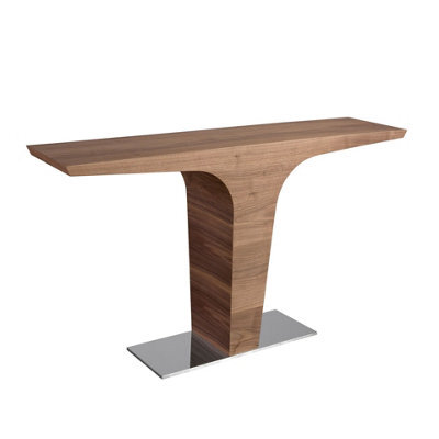 Angel Cerda Stylish Rectangular Walnut Console Table With Chrome Steel Base - image 1