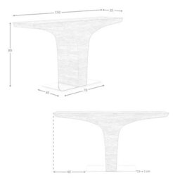 Angel Cerda Stylish Rectangular Walnut Console Table With Chrome Steel Base - thumbnail 6