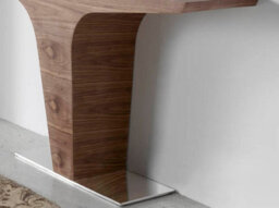 Angel Cerda Stylish Rectangular Walnut Console Table With Chrome Steel Base - thumbnail 4