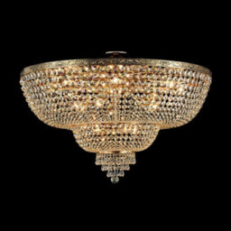 Luminosa Lighting Luminosa Palace Semi Flush Ceiling Gold Antique & Crystal, 18 Light, E27 - thumbnail 3