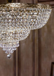 Luminosa Lighting Luminosa Palace Semi Flush Ceiling Gold Antique & Crystal, 18 Light, E27 - thumbnail 2