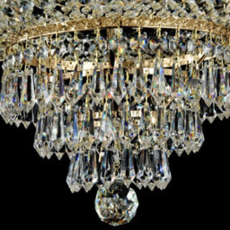 Luminosa Lighting Luminosa Palace Semi Flush Ceiling Gold Antique & Crystal, 18 Light, E27 - thumbnail 7