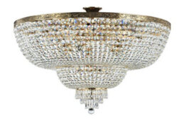 Luminosa Lighting Luminosa Palace Semi Flush Ceiling Gold Antique & Crystal, 18 Light, E27 - thumbnail 5