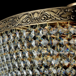Luminosa Lighting Luminosa Palace Semi Flush Ceiling Gold Antique & Crystal, 18 Light, E27 - thumbnail 6