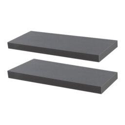 Harbour Housewares 60Cm Floating Wall Shelves- Grey - Photo Gallery Bookshelf Wall Shelves For Storage & Display - Set Of 2 - thumbnail 1