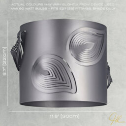 Happy Homewares Pearl Grey Solid Metal Easy Fit Pendant Shade With Laser Cut Leaves - thumbnail 6