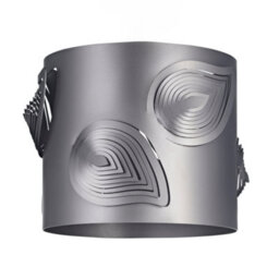 Happy Homewares Pearl Grey Solid Metal Easy Fit Pendant Shade With Laser Cut Leaves - thumbnail 2