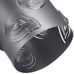 Happy Homewares Pearl Grey Solid Metal Easy Fit Pendant Shade With Laser Cut Leaves - thumbnail 3