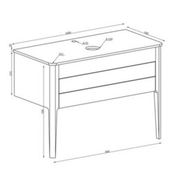 Plum&clay Sutton Blue-Grey Floor Standing Bathroom Vanity Unit With Pre-Drilled Tap Hole Worktop (W)980mm (H)700mm - thumbnail 8