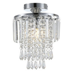 Living And Home Chrome Plated Crystal Chandelier With Teardrop Pendant, Living Room Bedroom Ceiling Light - thumbnail 4