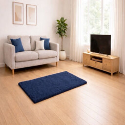 Uetian Navy Blue Shaggy Rug Ultra-Soft Small Area Carpet For Bedside & Corners (60X110 Cm) - thumbnail 6