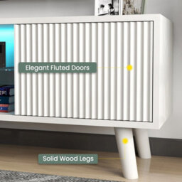 130Cm White Led Tv Stand Storage Cabinet - thumbnail 4