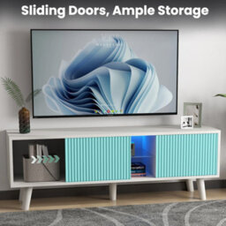 130Cm White Led Tv Stand Storage Cabinet - thumbnail 5