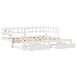 Berkfield Daybed With Trundle And Drawers Without Mattress White 80X200 Cm - thumbnail 3