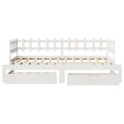 Berkfield Daybed With Trundle And Drawers Without Mattress White 80X200 Cm - thumbnail 4