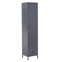 Orsina Compact Grey Tall One Door Locker, Lockable Design One Door Locker For Bedroom, Versatile Sleek Legs Locker - thumbnail 3