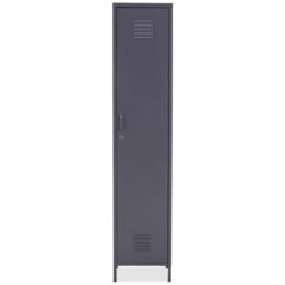 Orsina Compact Grey Tall One Door Locker, Lockable Design One Door Locker For Bedroom, Versatile Sleek Legs Locker - thumbnail 1