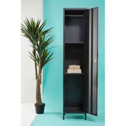 Orsina Compact Grey Tall One Door Locker, Lockable Design One Door Locker For Bedroom, Versatile Sleek Legs Locker - thumbnail 8
