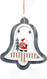 Shatchi Christmas Tree Ornaments Wooden Aesthetic Hanging Decorations Assorted Grey Shapes 3Pcs - thumbnail 5
