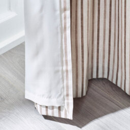 Catherine Lansfield Logan Stripe90X90 Inch Lined Eyelet Curtains Two Panels Natural - thumbnail 4