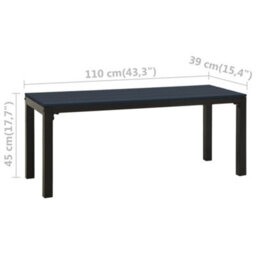 Vidaxl Garden Bench 110 Cm Steel And Wpc Black - thumbnail 3