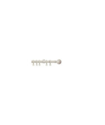 13-16mm Metal Exendable Curtain Pole Cream Ball 120-210Cm