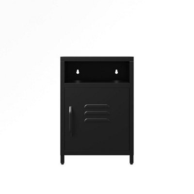 Wyld Haus Sassafras Industrial Black Steel Bedside Table With 1 Door - image 1