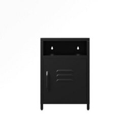 Wyld Haus Sassafras Industrial Black Steel Bedside Table With 1 Door - thumbnail 1