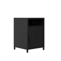 Wyld Haus Sassafras Industrial Black Steel Bedside Table With 1 Door - thumbnail 2