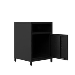 Wyld Haus Sassafras Industrial Black Steel Bedside Table With 1 Door - thumbnail 3