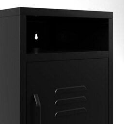 Wyld Haus Sassafras Industrial Black Steel Bedside Table With 1 Door - thumbnail 4