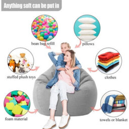 100X120Cm Extra Large Bean Bag Chair Cover For Adults - thumbnail 4