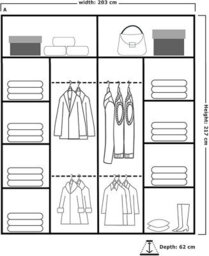Sliding Wardrobes 4 u LTD Modern Grooved Sliding Mirror Wardrobe With Led Light Black/oak 203Cm - thumbnail 3