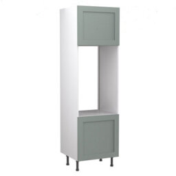 Kitchen Kit Sage Green Matt Shaker Door Oven (Double) Housing Tall Unit Cabinet Soft Close Drawers Flatpack - 600X2120mm