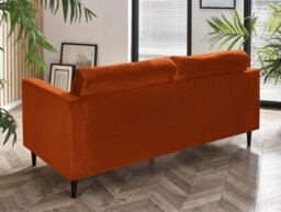Furniturebox Jenna 3 Seater Burnt Orange Velvet Sofa With Solid Wood Frame - thumbnail 3
