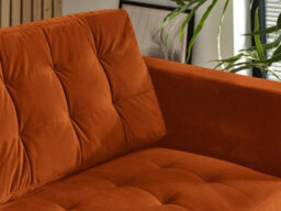 Furniturebox Jenna 3 Seater Burnt Orange Velvet Sofa With Solid Wood Frame - thumbnail 2