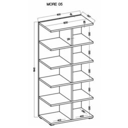 Five Tier Bookcase More 5 Modern Storage Shelving For Living Room Light Grey - thumbnail 3