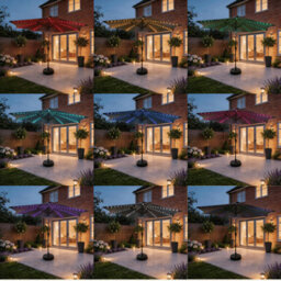 Home Source Soletta 3M Multicoloured Led Tilt Parasol Grey - thumbnail 2